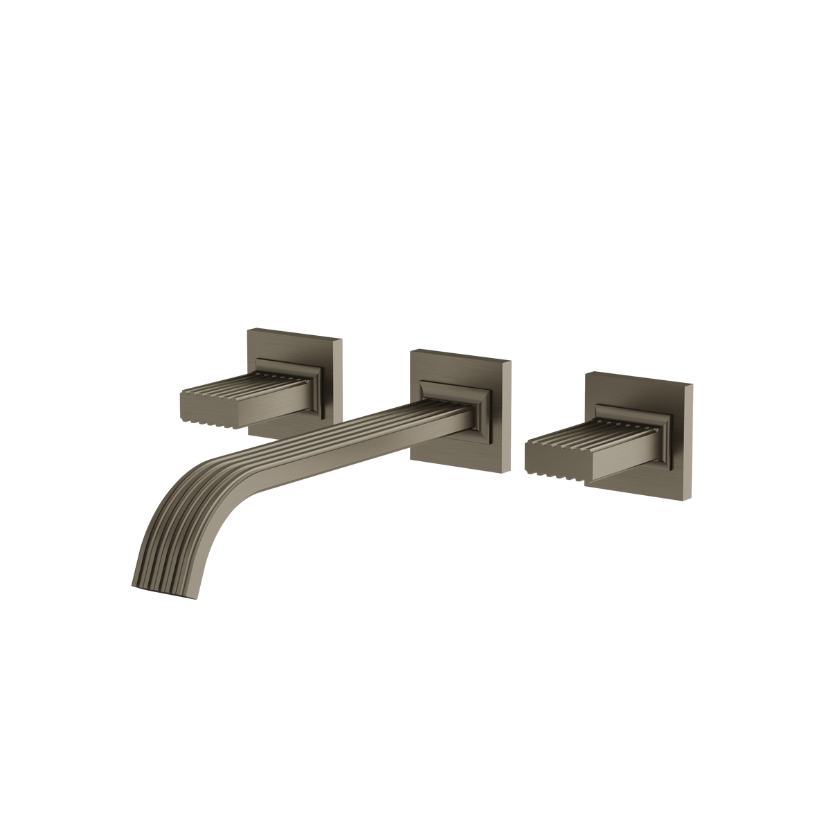 Aquabrass Tosca Wallmount 8″ C.c. Lavatory Faucet 34729PB in brushed black chrome