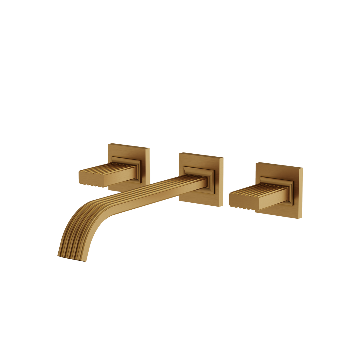 Aquabrass Tosca Wallmount 8″ C.c. Lavatory Faucet 34729PB in brushed gold
