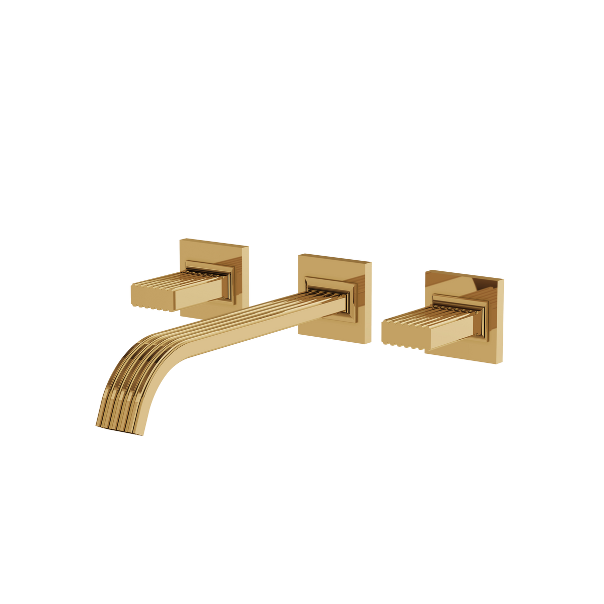 Aquabrass Tosca Wallmount 8″ C.c. Lavatory Faucet 34729PB in polished gold