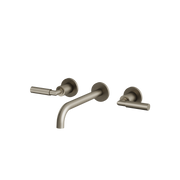 Aquabrass Aria Wallmount Lavatory Faucet 48029 in brushed black chrome