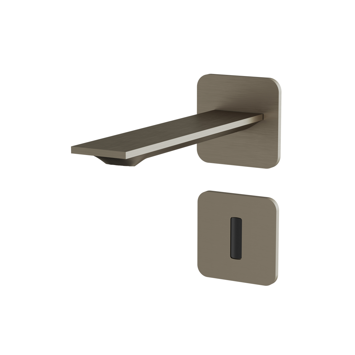 Aquabrass Alpha Touchless Wallmount Lavatory Faucet 92068 in brushed black chrome