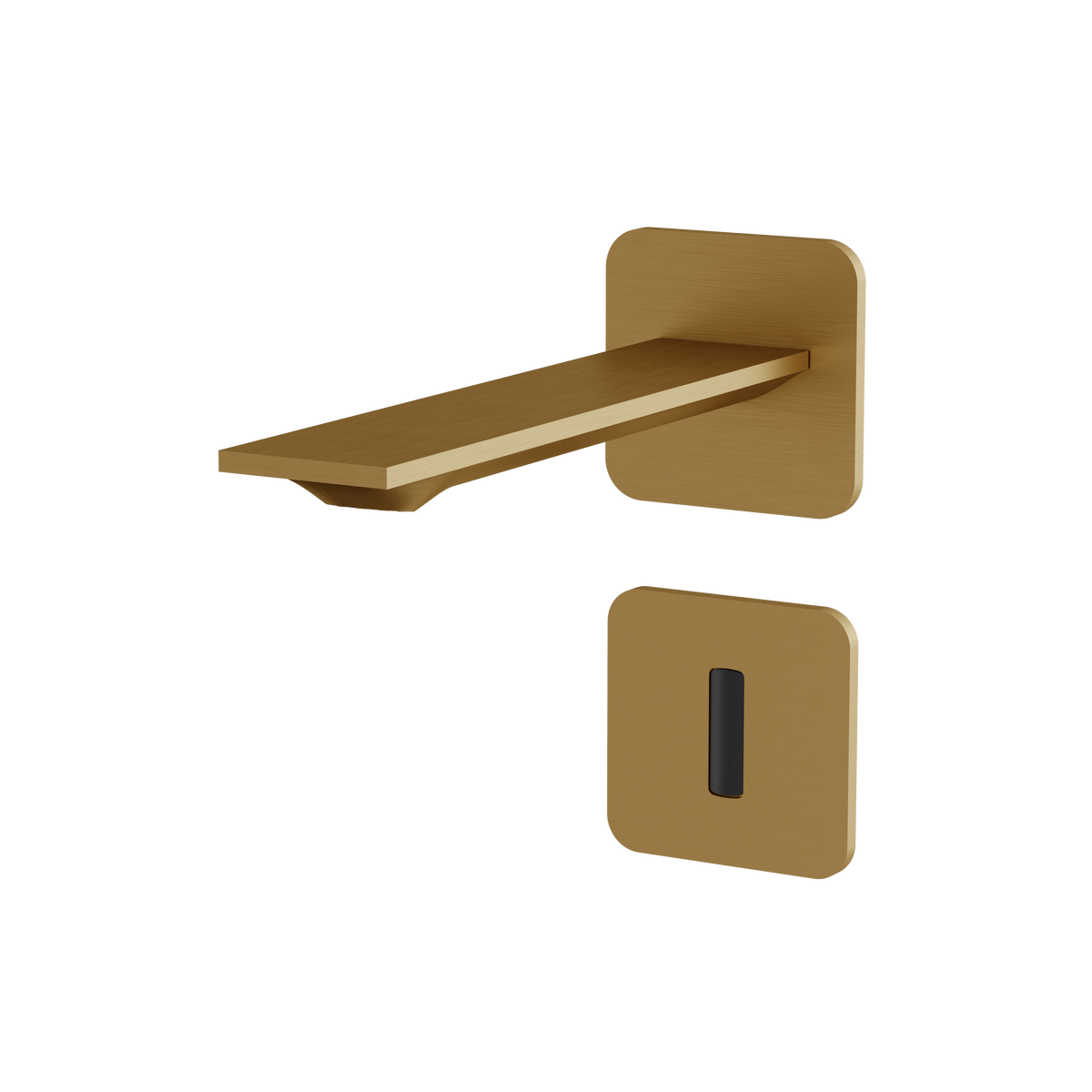 Aquabrass Alpha Touchless Wallmount Lavatory Faucet 92068 in brushed gold