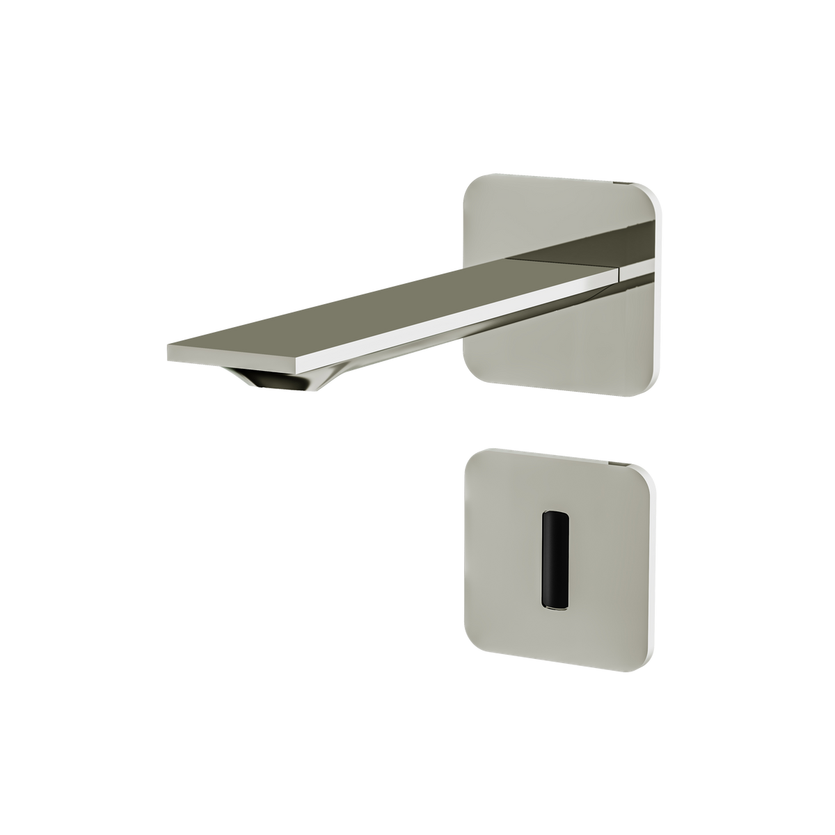 Aquabrass Alpha Touchless Wallmount Lavatory Faucet 92068 in polished nickel