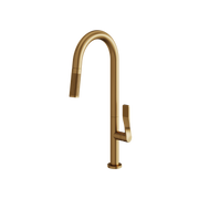 Aquabrass Grill Pull-down Dual Stream Mode Kitchen Faucet 6745N in brushed gold