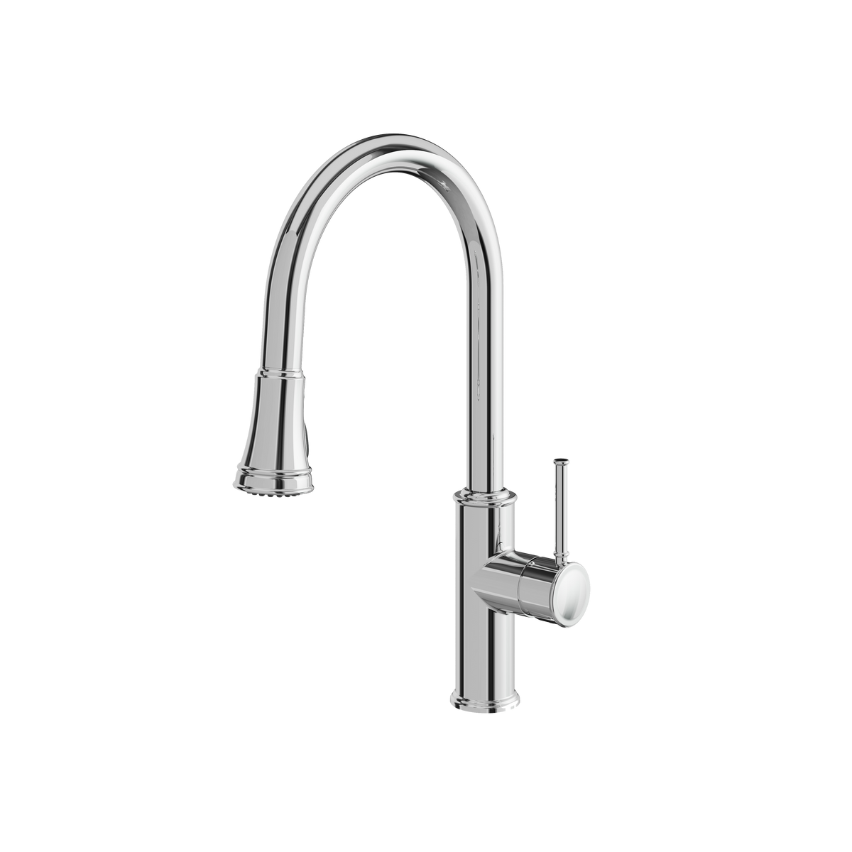 Aquabrass Margherita Pull-down Dual Stream Mode Kitchen Faucet 6845N in polished chrome