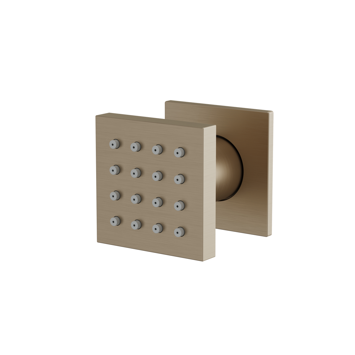 Aquabrass Square Pivoting Body Jet 2565 in brushed nickel