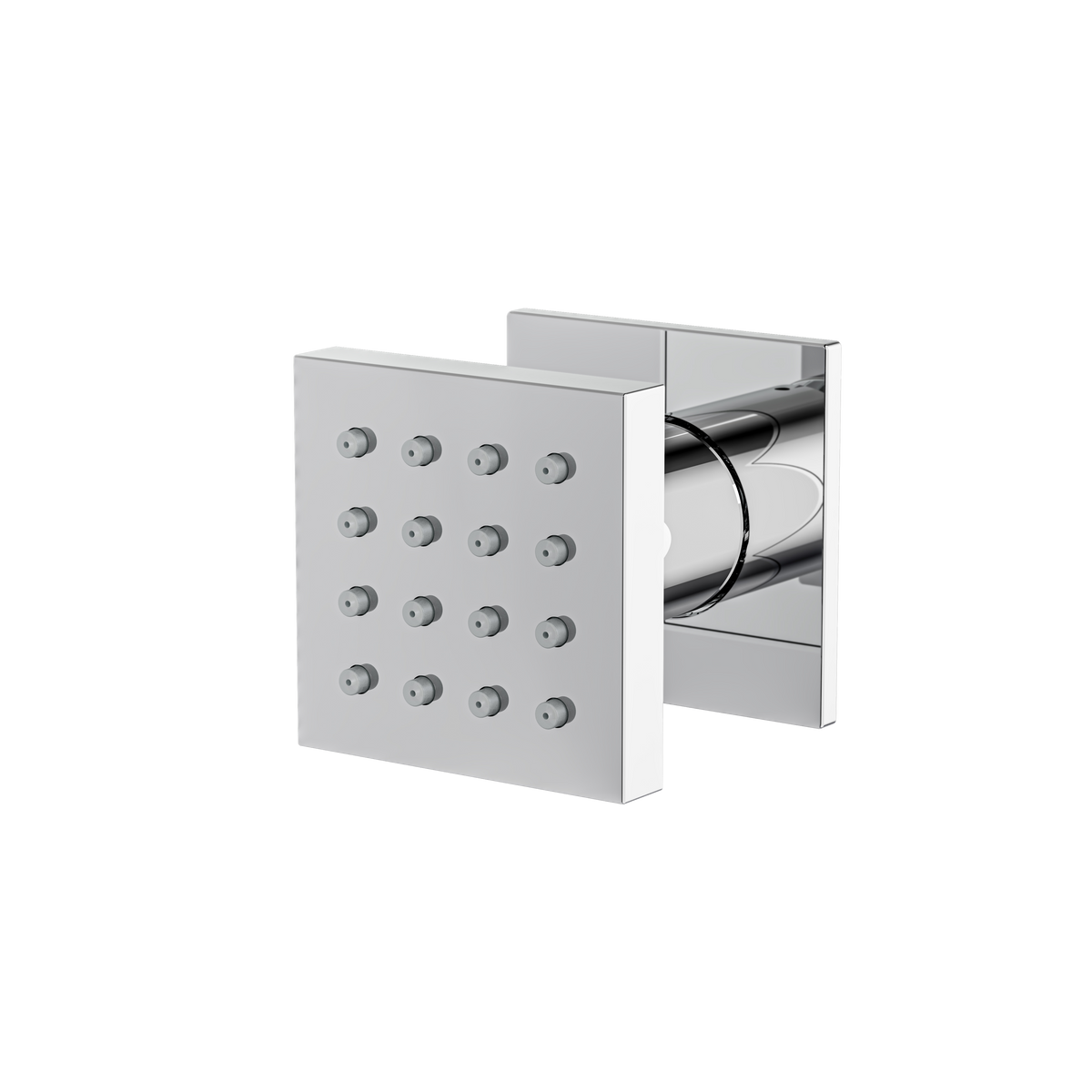 Aquabrass Square Pivoting Body Jet 2565 in polished chrome