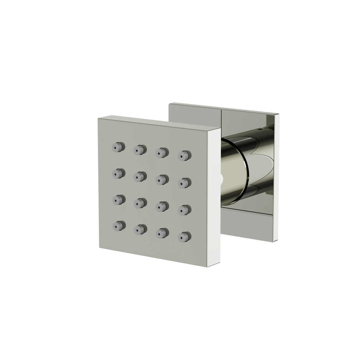 Aquabrass Square Pivoting Body Jet 2565 in polished nickel