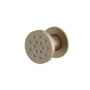 Aquabrass Round Pivoting Body Jet 2566 in brushed nickel