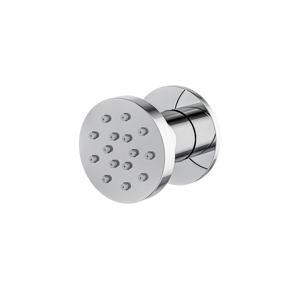 Aquabrass Round Pivoting Body Jet 2566 in polished chrome