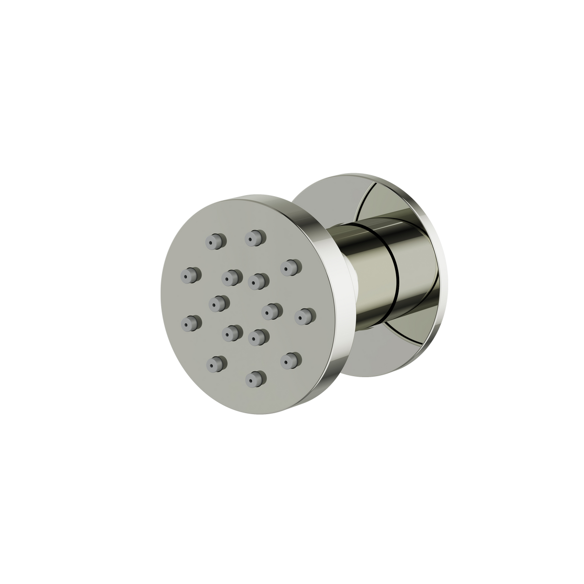 Aquabrass Round Pivoting Body Jet 2566 in polished nickel