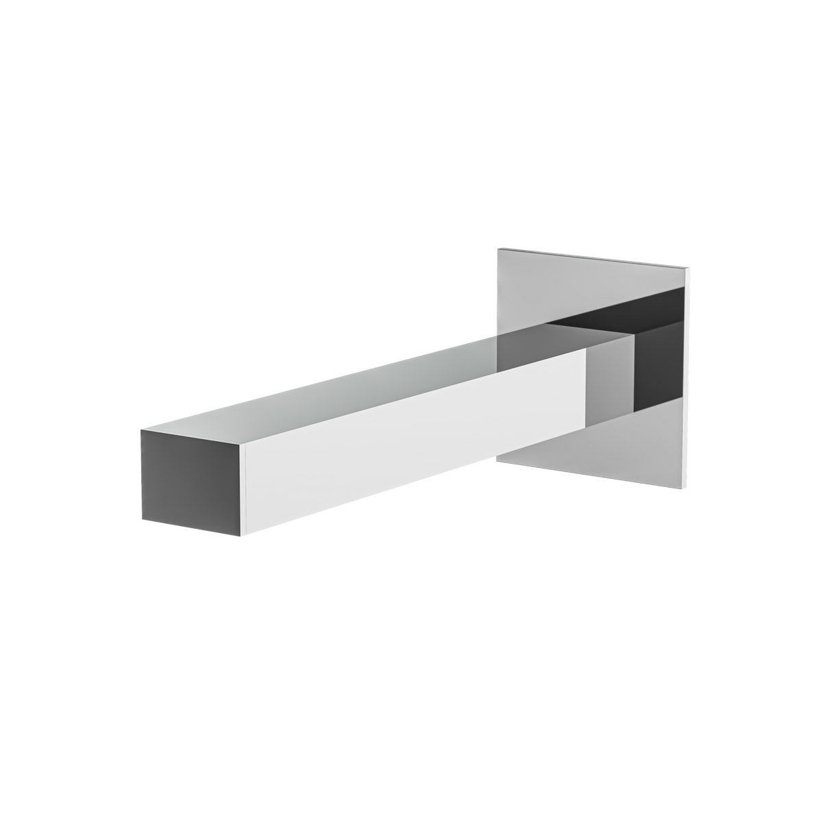 Aquabrass Tub Spouts Square Tub Spout 11732 in polished chrome