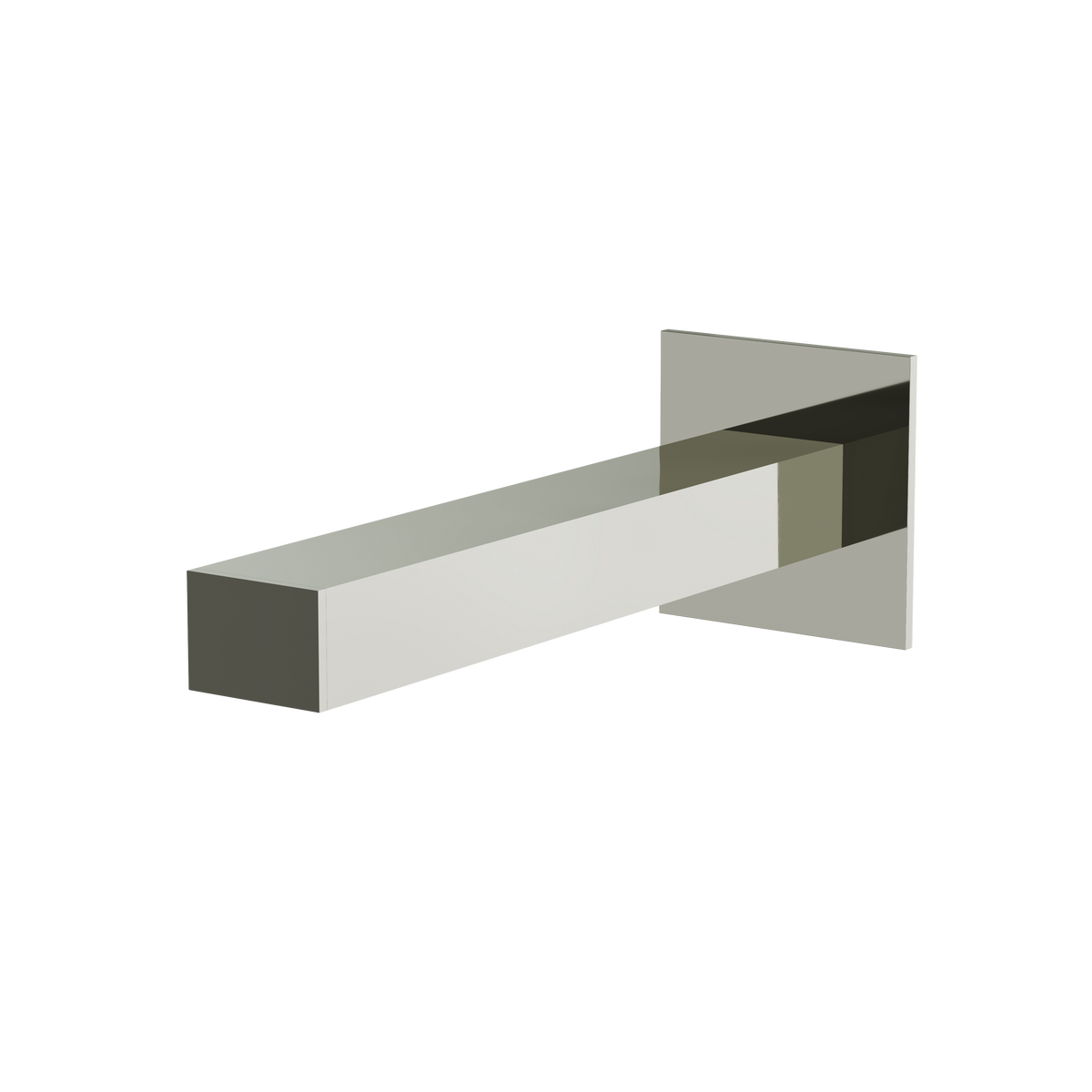 Aquabrass Tub Spouts Square Tub Spout 11732 in polished nickel