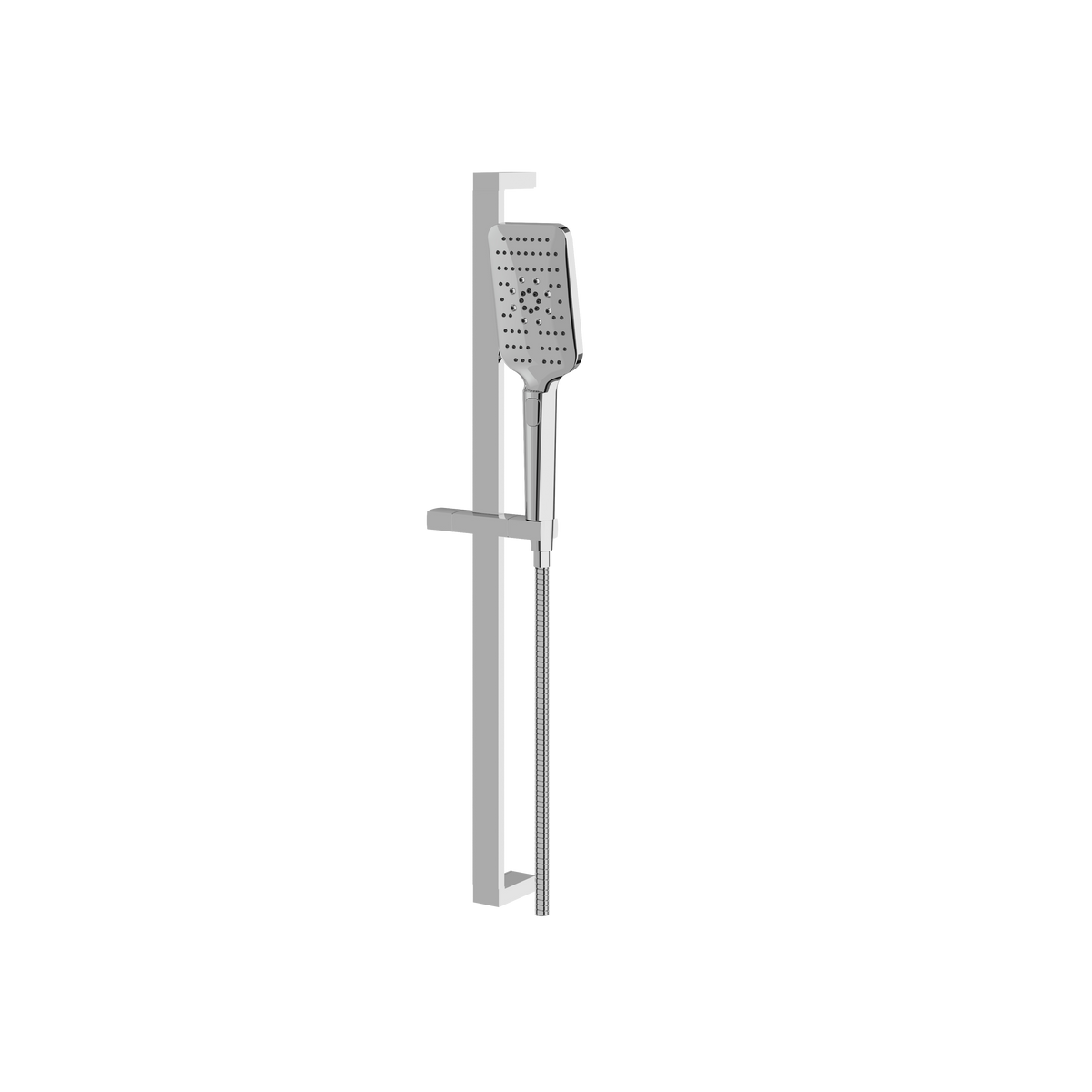 Aquabrass Complete Square Shower Rail 12884 in polished chrome