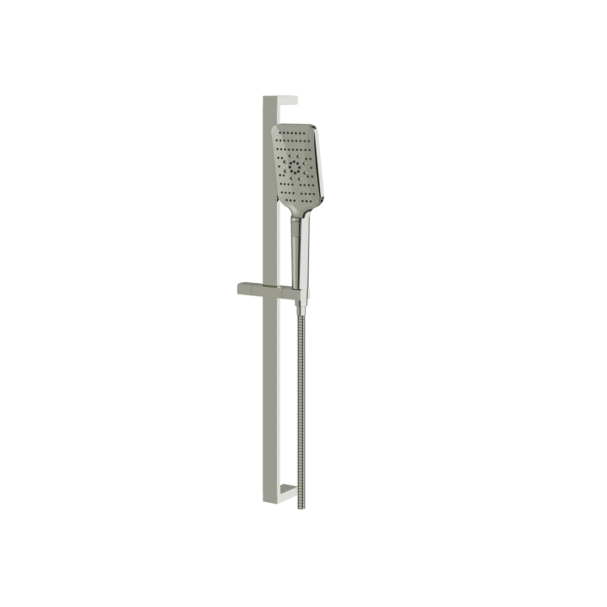 Aquabrass Complete Square Shower Rail 12884 in polished nickel