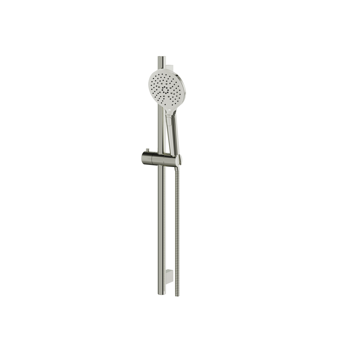 Aquabrass Complete Round Shower Rail 12885 in polished nickel