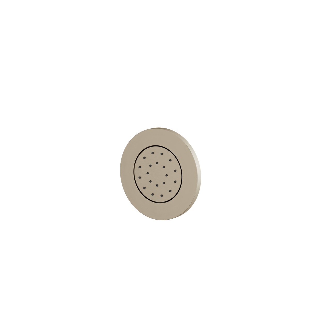 Aquabrass Round Recessed Body Jet BJ576 in brushed nickel