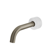 Aquabrass Marmo Round Tub Spout CL32BC in white carrara brushed black chrome