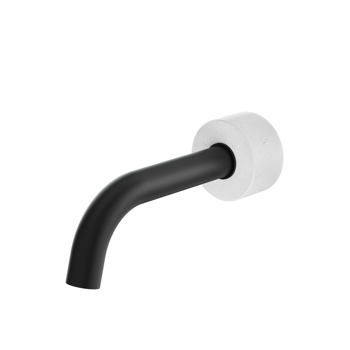 Aquabrass Marmo Round Tub Spout CL32BC in white carrara black