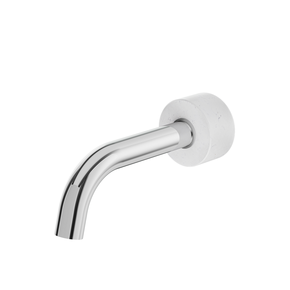 Aquabrass Marmo Round Tub Spout CL32BC in white carrara polished chrome