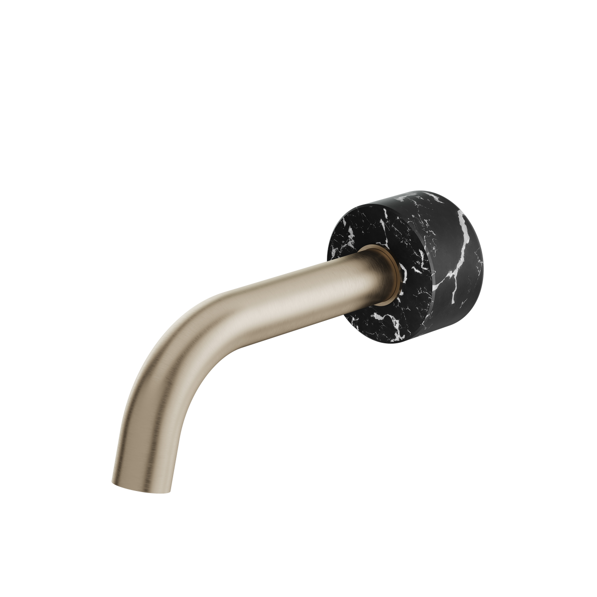 Aquabrass Marmo Round Tub Spout CL32NM in black marquina brushed nickel