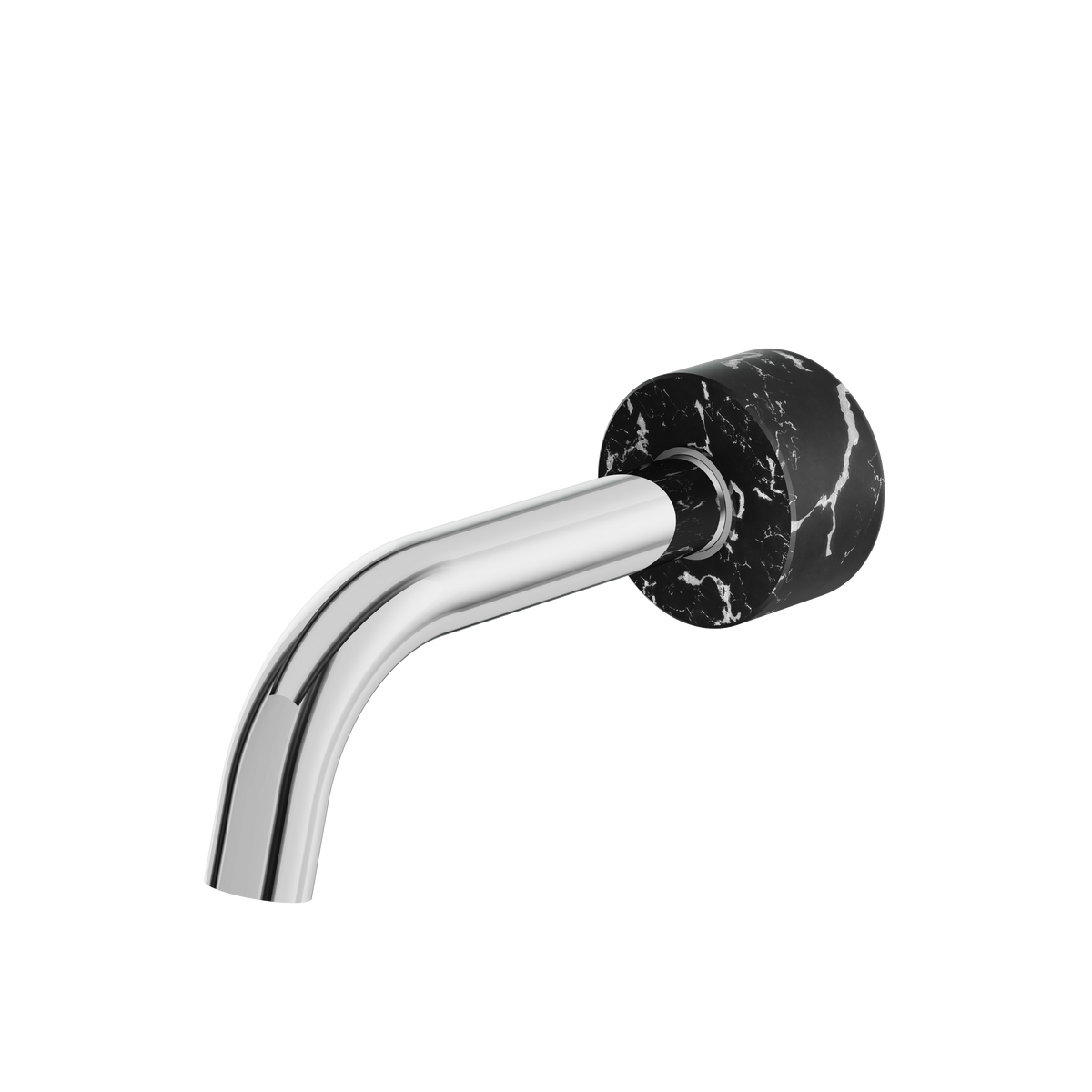Aquabrass Marmo Round Tub Spout CL32NM in black marquina polished chrome