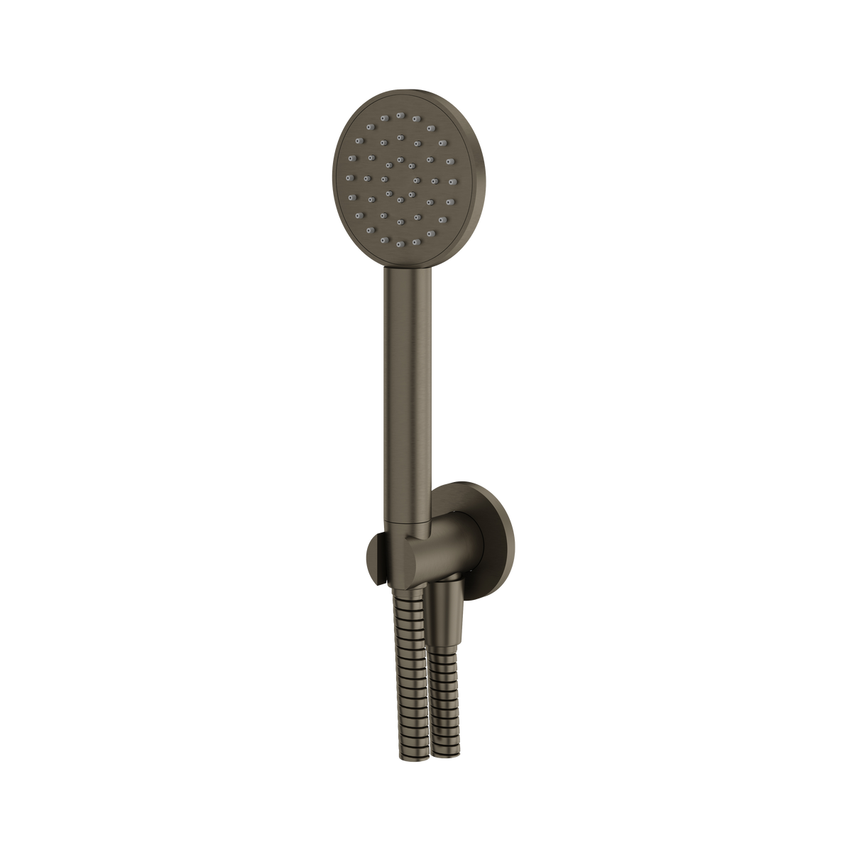 Aquabrass Round Handshower Set HSS365 in brushed black chrome
