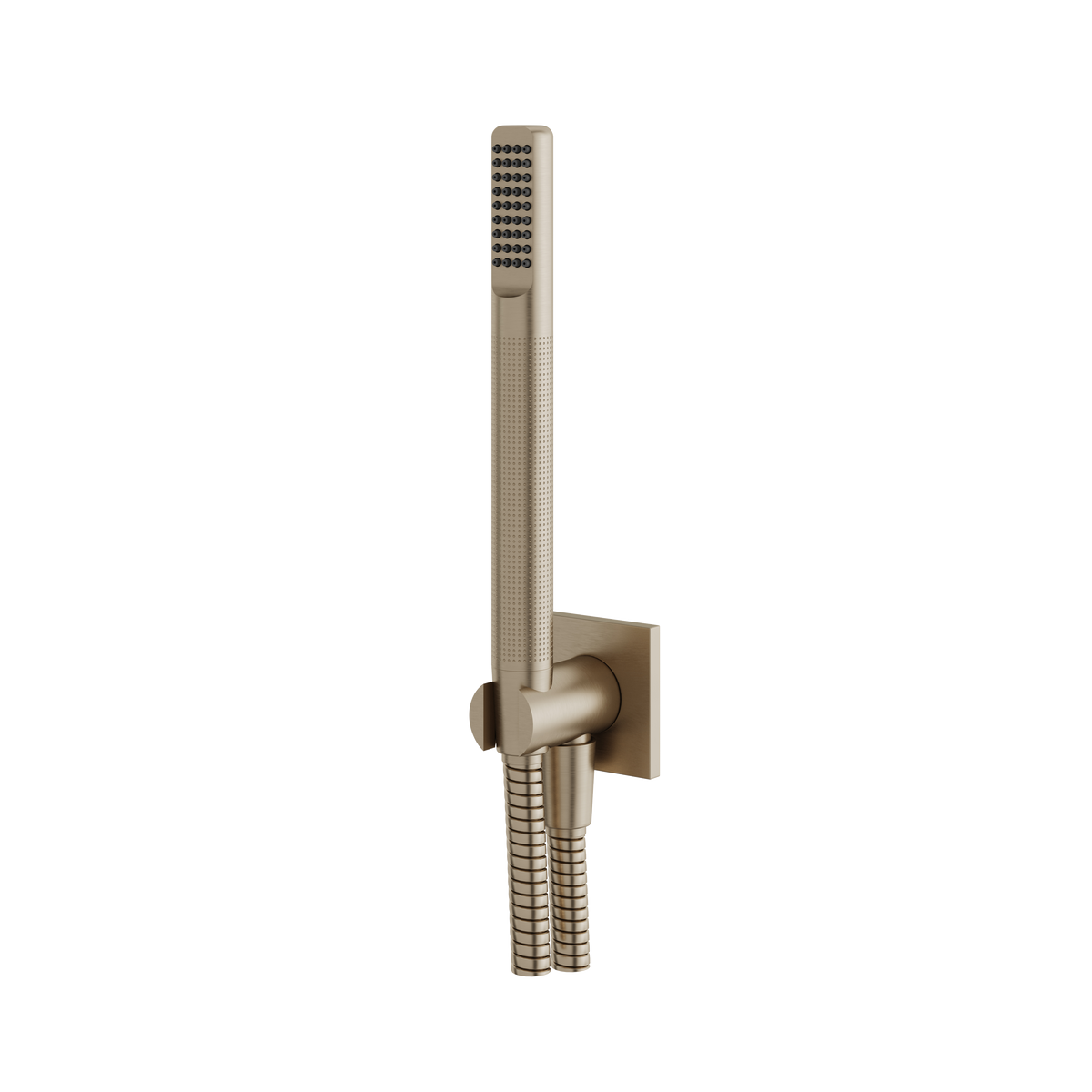 Aquabrass Square Round Handshower Set with Square Flange HSS374 in brushed nickel