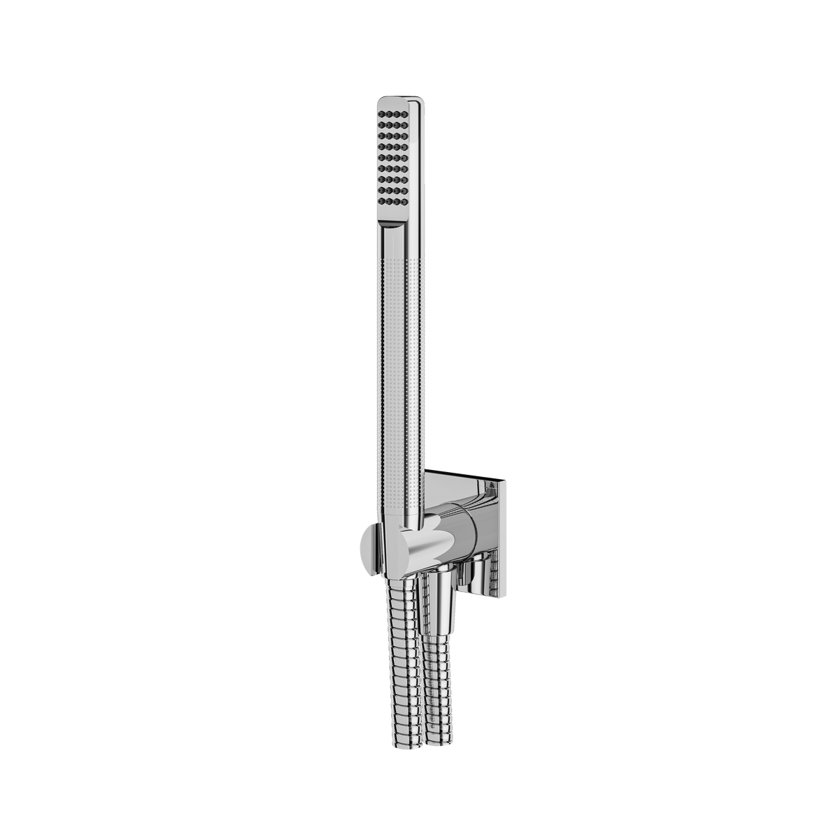 Aquabrass Square Round Handshower Set with Square Flange HSS374 in polished chrome