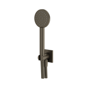 Aquabrass Square Round Handshower Set with Square Flange HSS375 in brushed black chrome