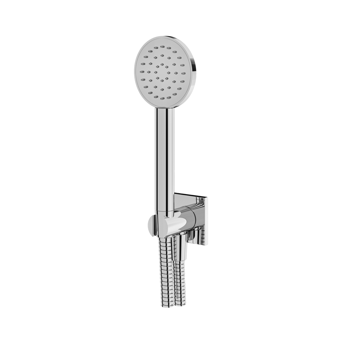 Aquabrass Square Round Handshower Set with Square Flange HSS375 in polished chrome