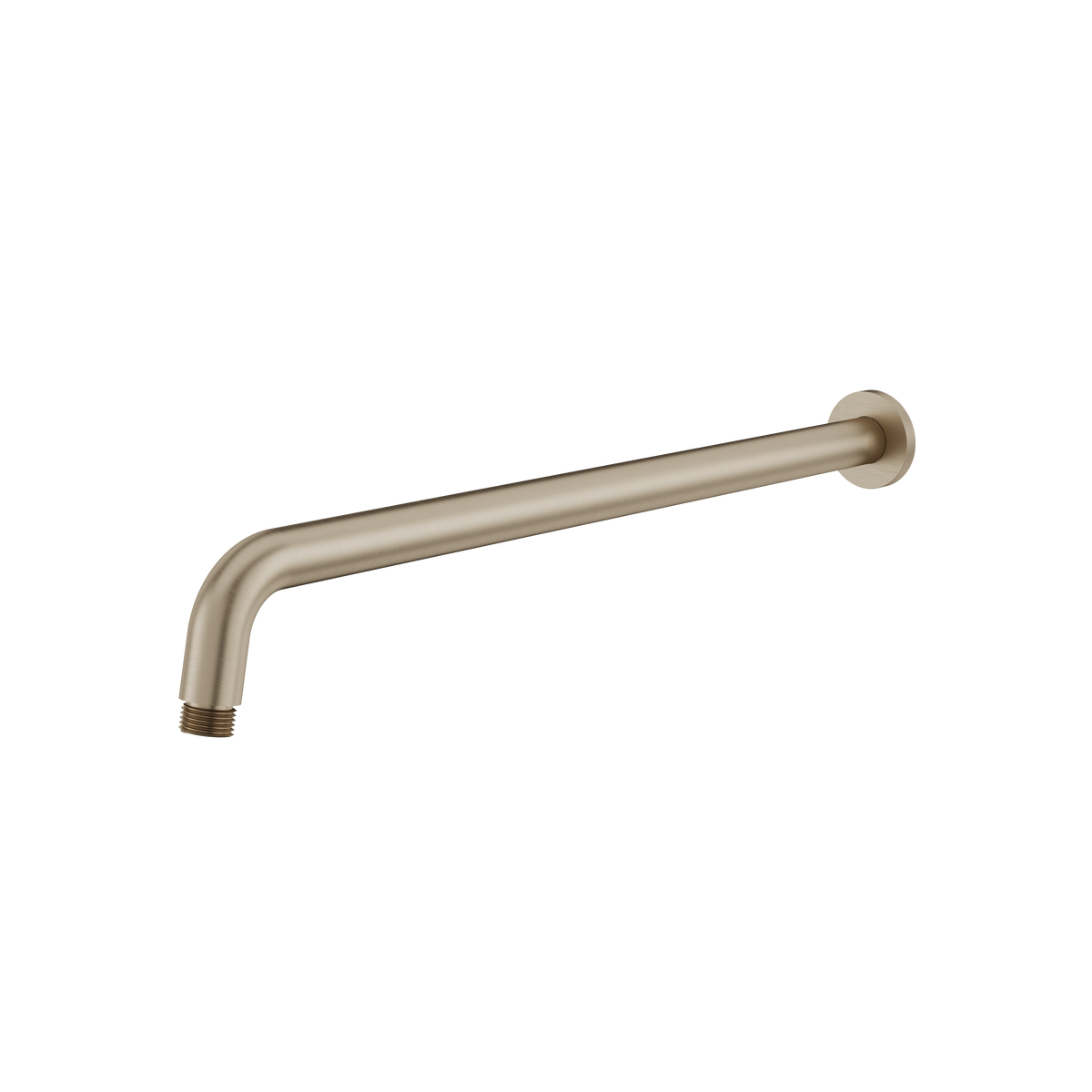 Aquabrass Rainheads and Shower Arms 18″ Round Shower Arm with Flange M8102 in brushed nickel