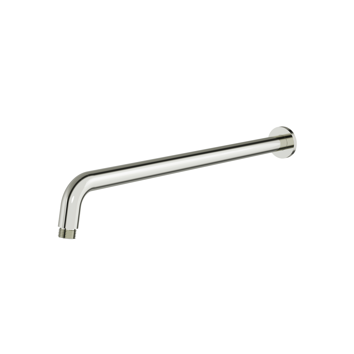 Aquabrass Rainheads and Shower Arms 18″ Round Shower Arm with Flange M8102 in polished nickel
