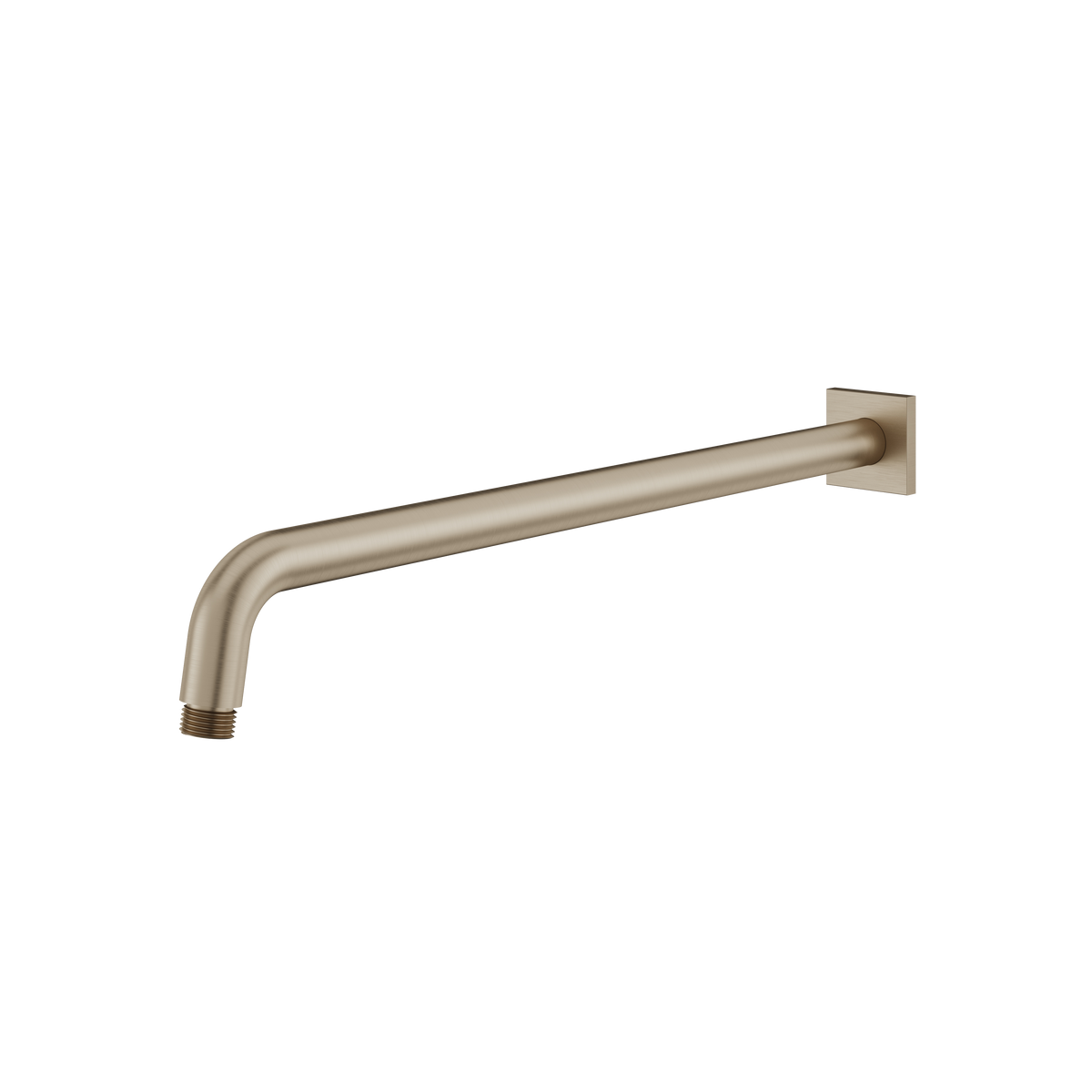 Aquabrass Rainheads and Shower Arms 18″ Round Shower Arm with Square Flange M8206 in brushed nickel
