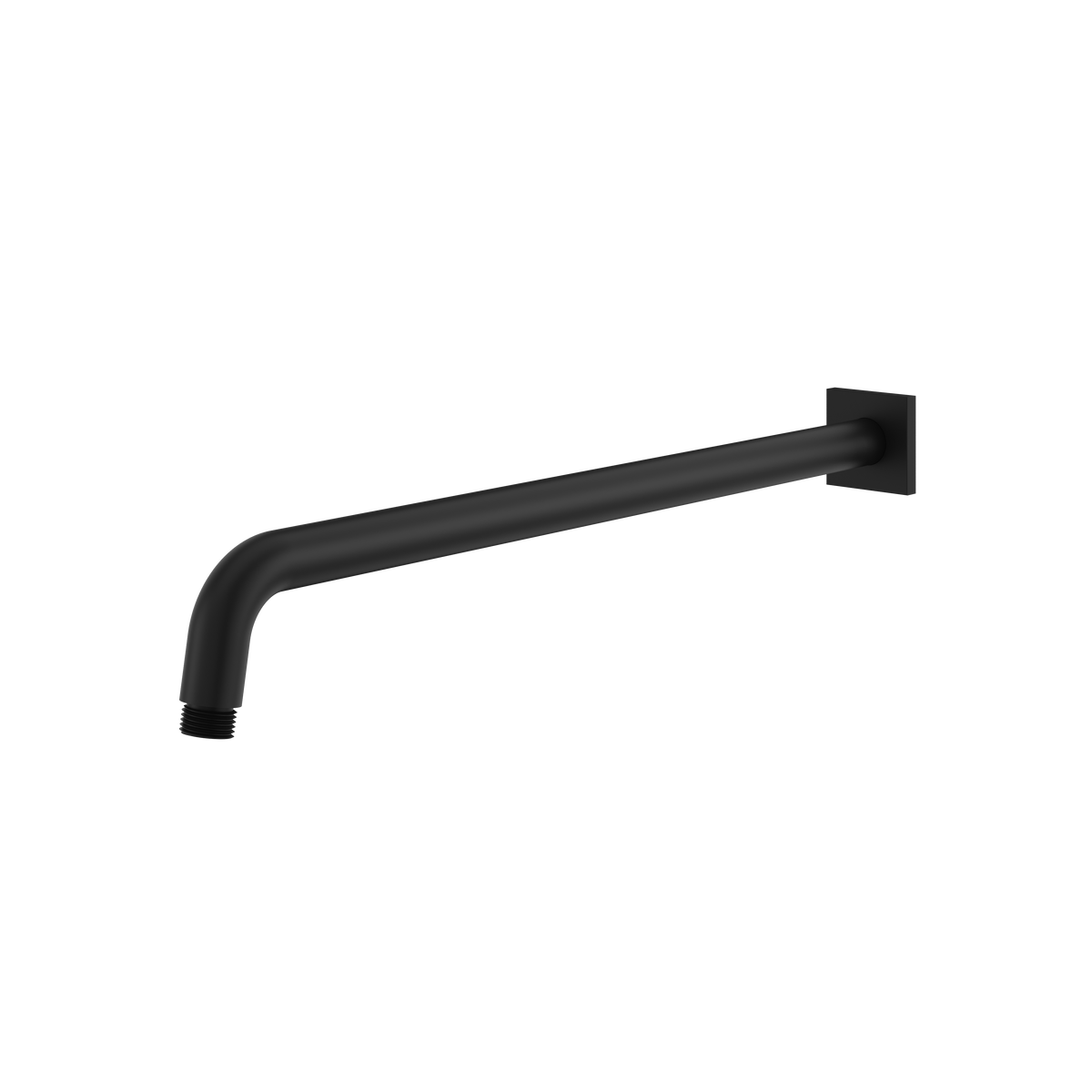 Aquabrass Rainheads and Shower Arms 18″ Round Shower Arm with Square Flange M8206 in electro black