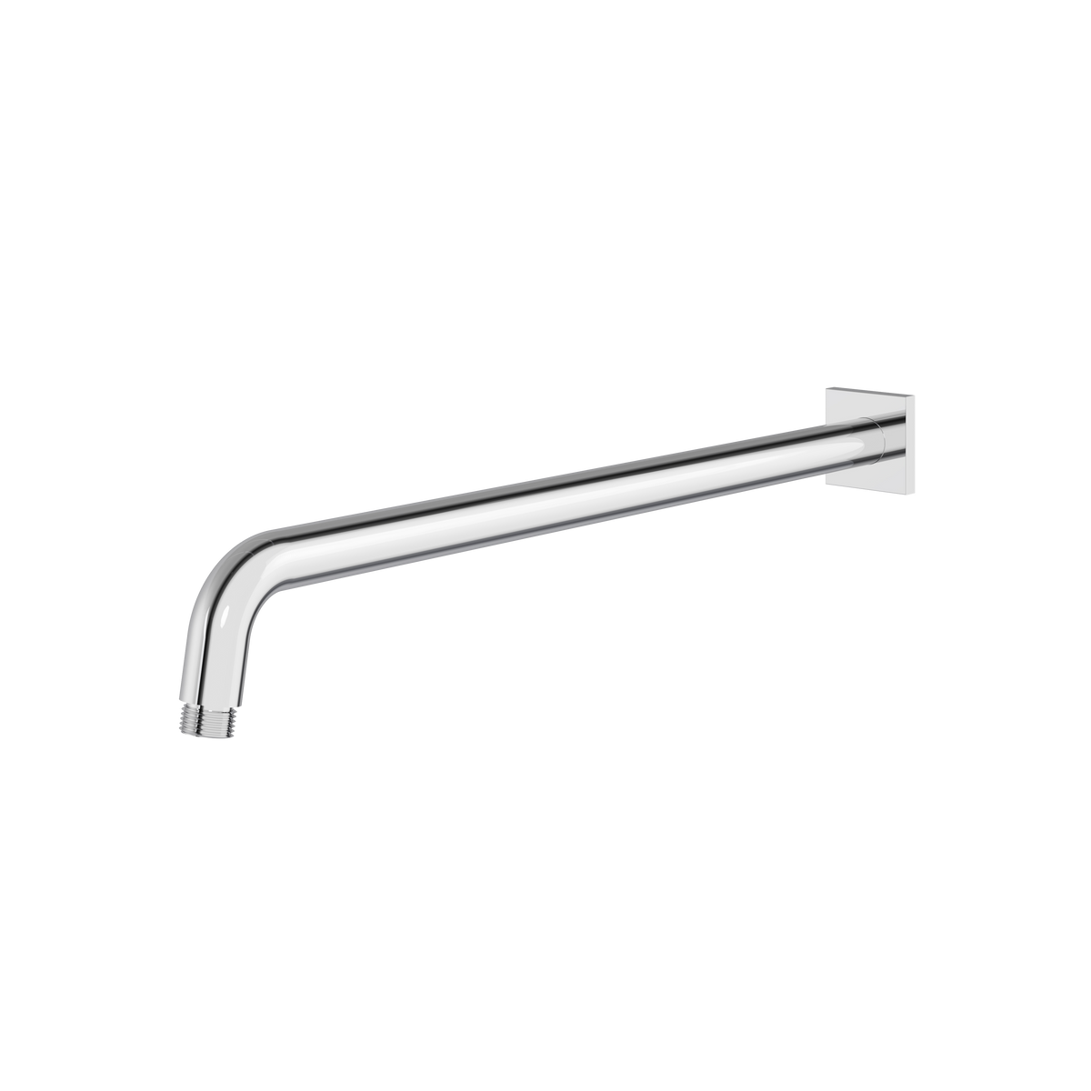 Aquabrass Rainheads and Shower Arms 18″ Round Shower Arm with Square Flange M8206 in polished chrome