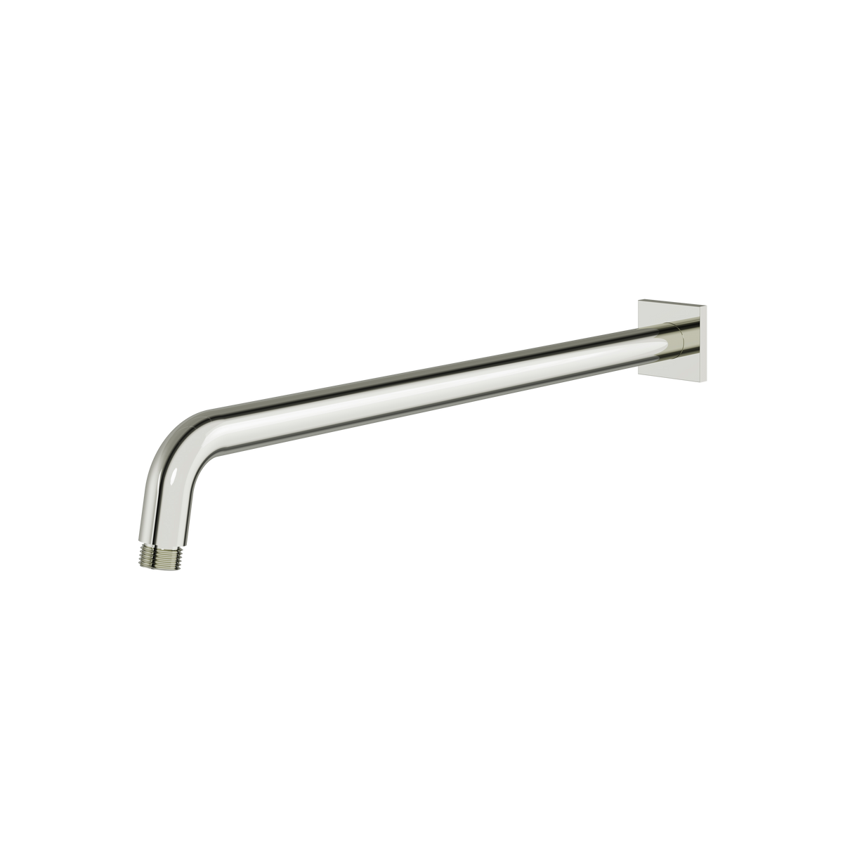 Aquabrass Rainheads and Shower Arms 18″ Round Shower Arm with Square Flange M8206 in polished nickel