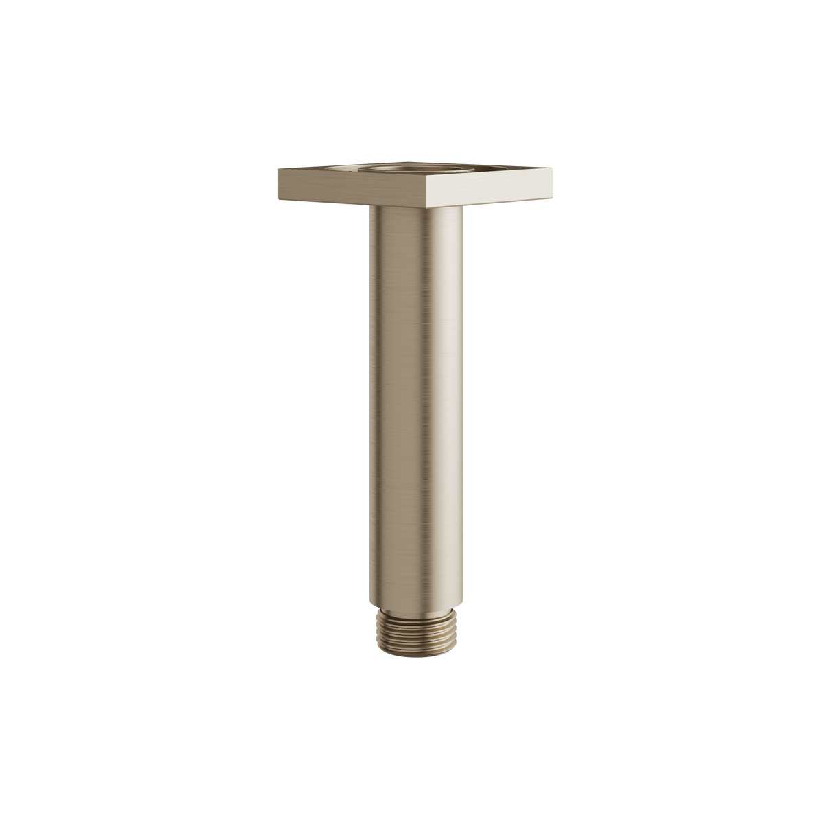 Aquabrass Rainheads and Shower Arms 4″ Round Ceiling Drop with Square Flange M8402 in brushed nickel