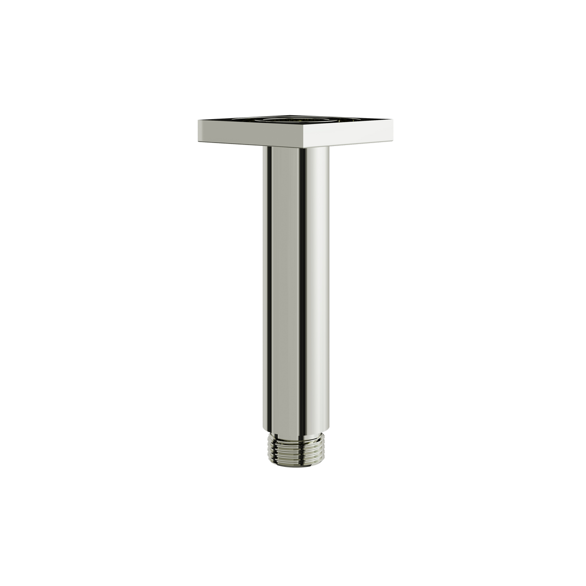 Aquabrass Rainheads and Shower Arms 4″ Round Ceiling Drop with Square Flange M8402 in polished nickel