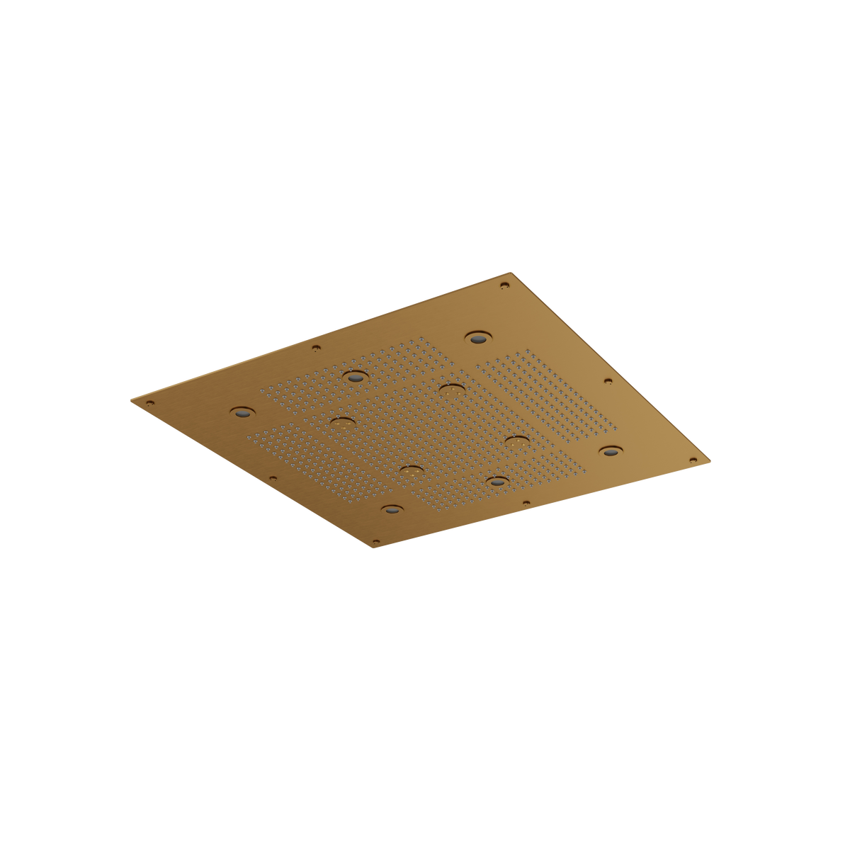 Aquabrass Cura Spa 24″ X 24″ Recessed Rainhead NN925 in brushed gold