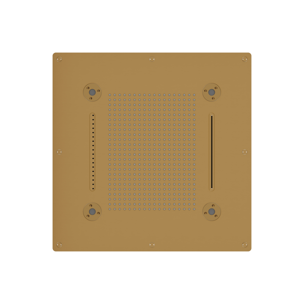 Aquabrass Cura Spa 24″ X 24″ Recessed Rainhead NN928 in brushed gold