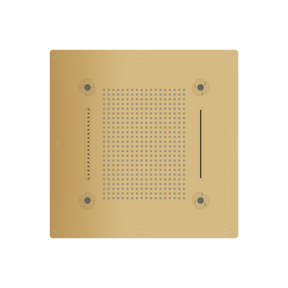 Aquabrass Cura Spa 24″ X 24″ Recessed Rainhead NN928 in polished gold