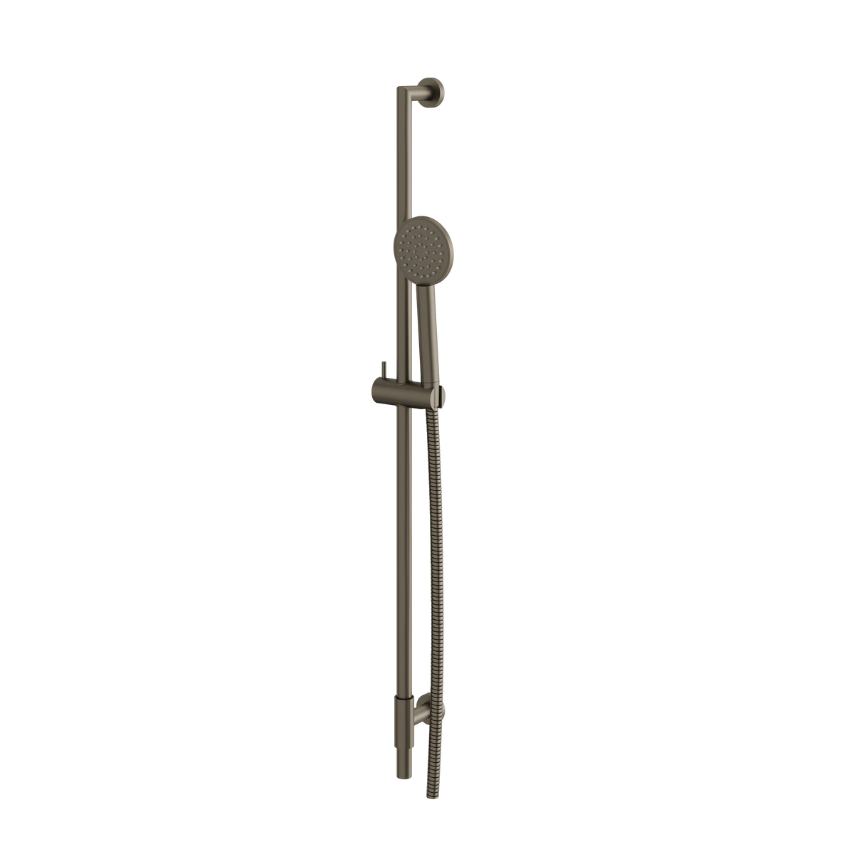 Aquabrass Complete Round Shower Rail RCR85 in brushed black chrome