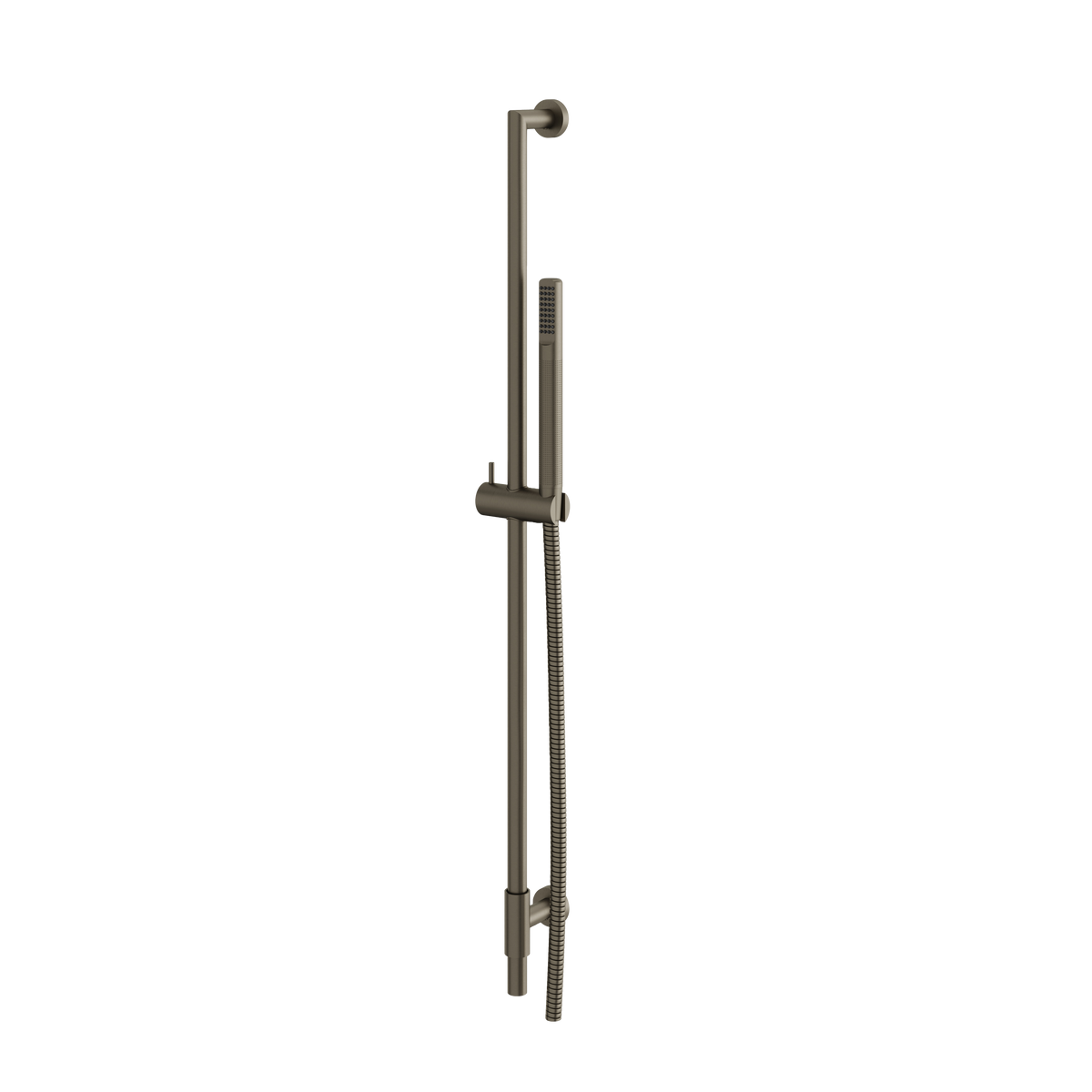 Aquabrass Complete Round Shower Rail RCR95 in brushed black chrome