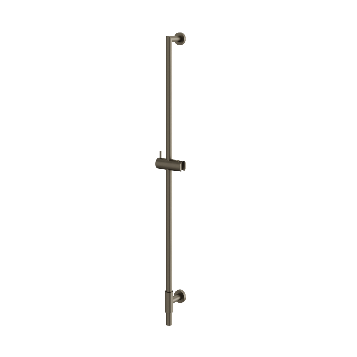 Aquabrass Round Shower Rail RSR35 in brushed black chrome