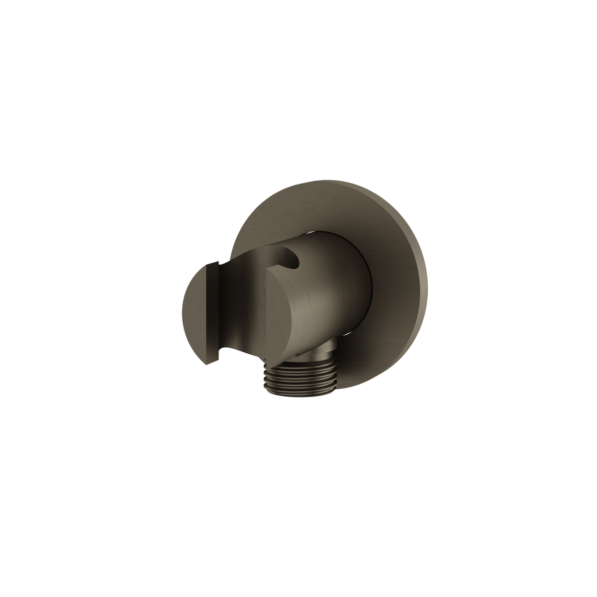 Aquabrass Round Waterway with Hook RWH17 in brushed black chrome