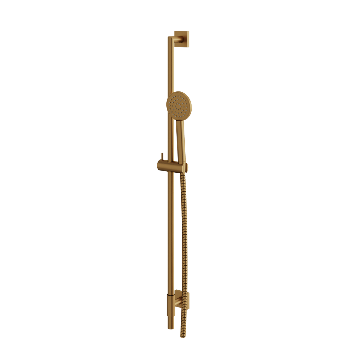 Aquabrass Complete Round Shower Rail with Square Flanges SCR85 in brushed gold