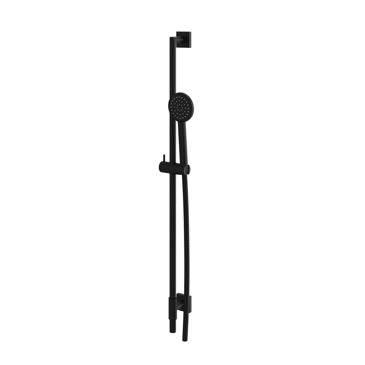 Aquabrass Complete Round Shower Rail with Square Flanges SCR85 in black