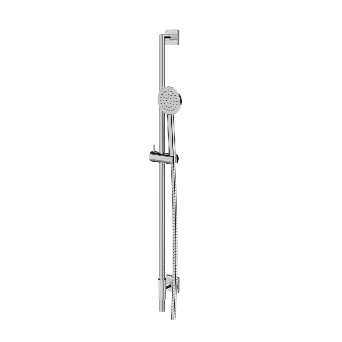 Aquabrass Complete Round Shower Rail with Square Flanges SCR85 in polished chrome