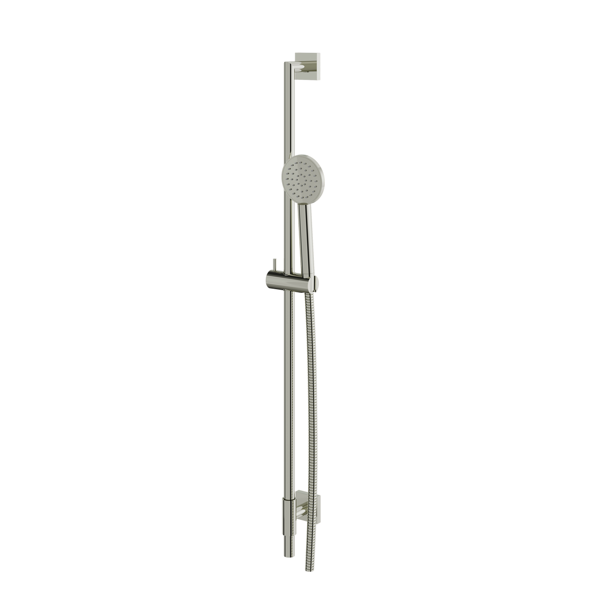Aquabrass Complete Round Shower Rail with Square Flanges SCR85 in polished nickel